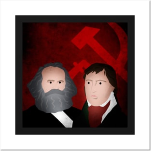 HEGEL AND MARX - SOCIALIST PHILOSOPHERS - PORTRAITS ILLUSTRATION Posters and Art